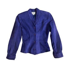 Vintage Maxima Neiman Marcus Purple Suede Crop Jacket size 4